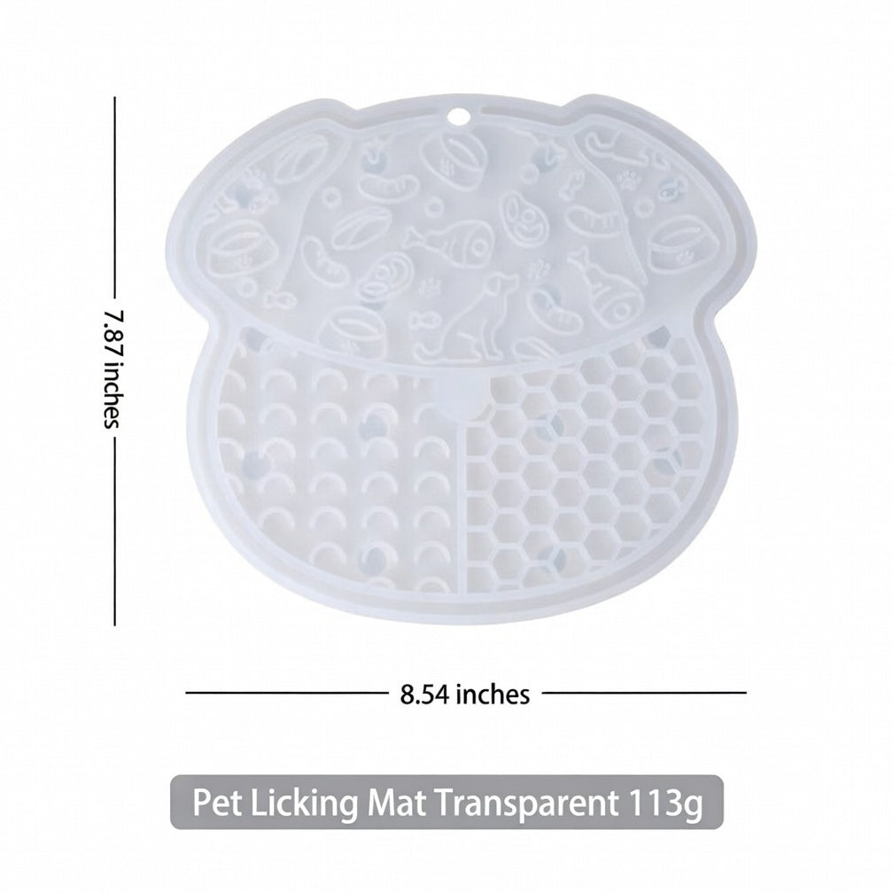 Cute green dog-shaped lick mat for anxiety relief