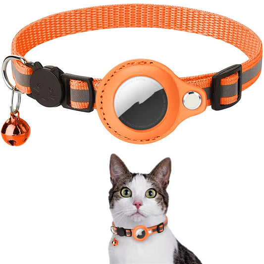 Reflective Waterproof AirTag Holder Collar for Dogs &amp; Cats - Protective Case Cover with Nylon Strap