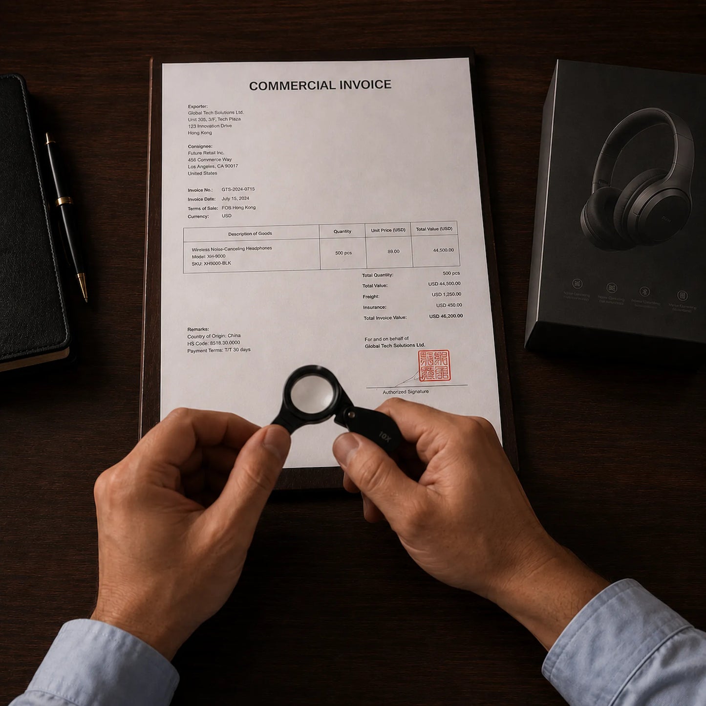 Expert forensic review of a commercial invoice for an Amazon inauthentic item appeal
