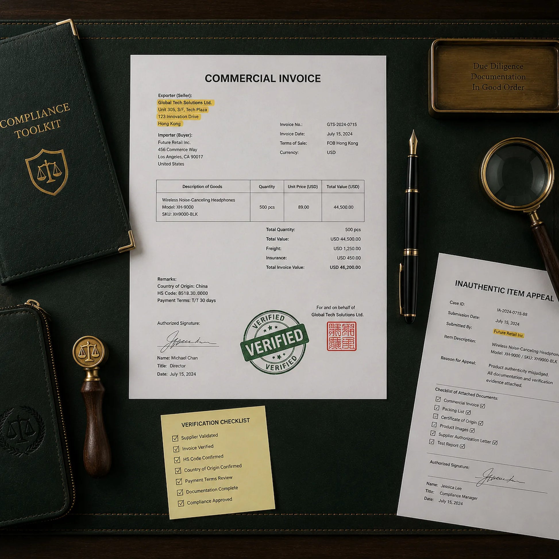 Verified commercial invoice and compliance guide for overturning Amazon inauthentic complaints