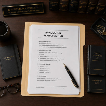 Amazon IP compliance toolkit including an apology letter template and trademark search guide