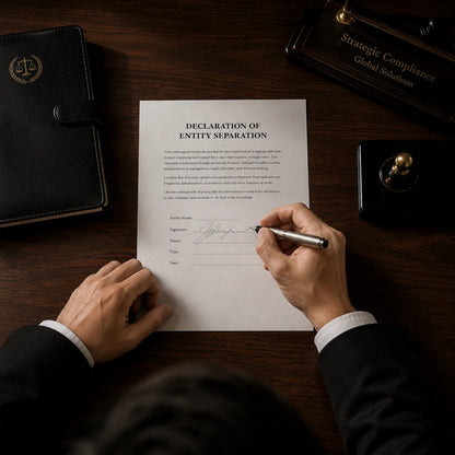 Asian legal expert signing the Declaration of Entity Separation for Amazon Section 3 related account appeal