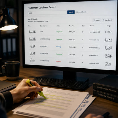 Researching USPTO TESS database to build Exhibit A for a trademark Office Action response