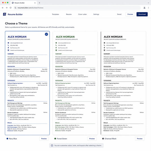 Interactive Entry Level Resume Builder | New Grad ATS-Friendly Resume Tool
